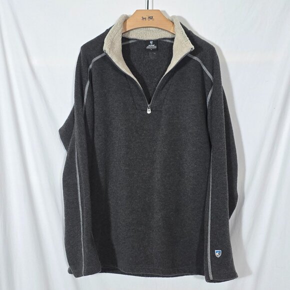 Kuhl Alfpaca Fleece 1/4 Zip Sweater -Gray - Size L* - Picture 3 of 6